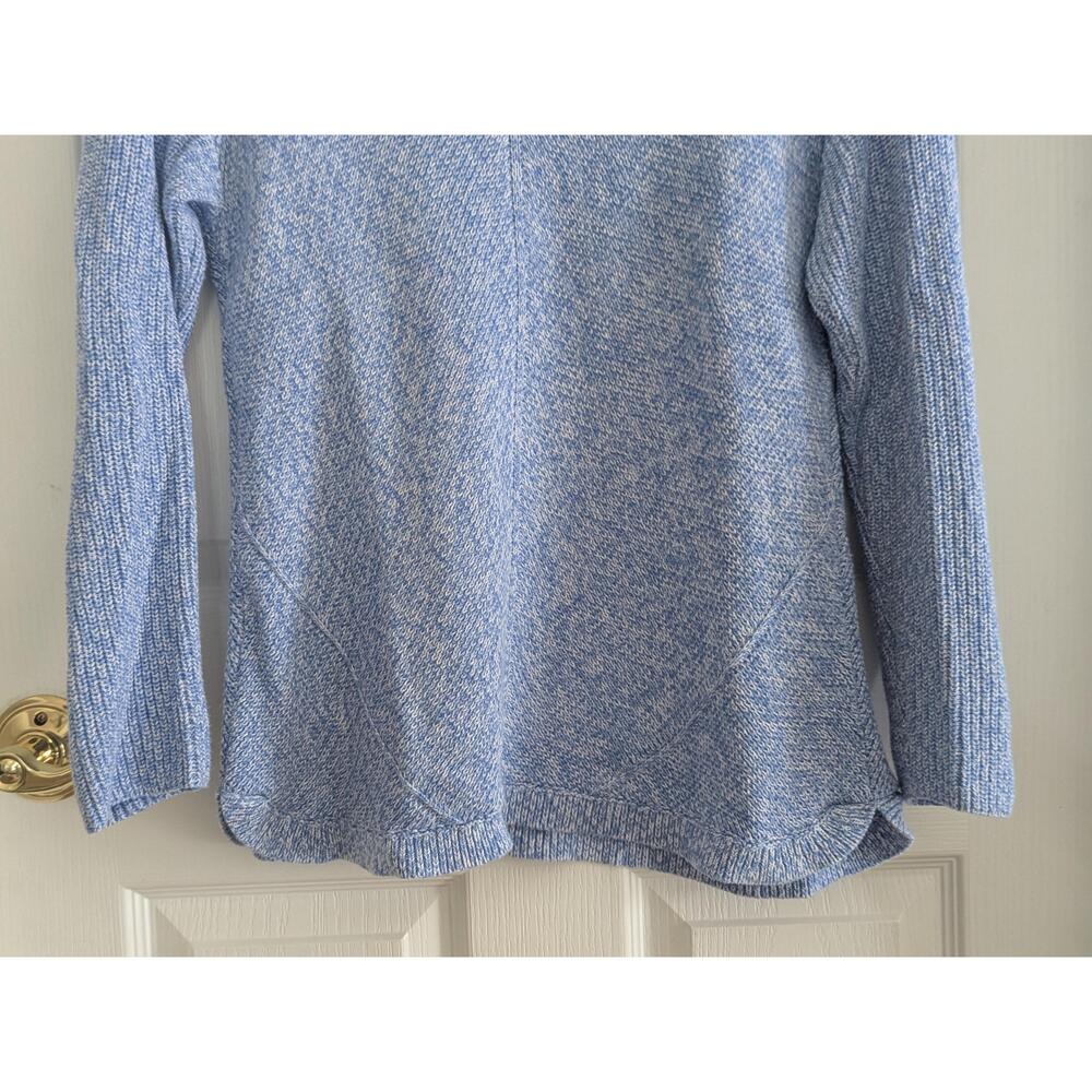 Talbots Women's Knit Sweater Size Medium Blue White Lightweight Classic Casual - Picture 5 of 14